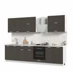 Кухонный гарнитур, столешница Тростник 38мм, Кухня Модена 280см Белый/Дуб Бирюзовый - Изображение 4