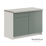 Кухонный гарнитур, столешница Тростник 38мм, Кухня Модена 280см Белый/Дуб Бирюзовый - Изображение 6