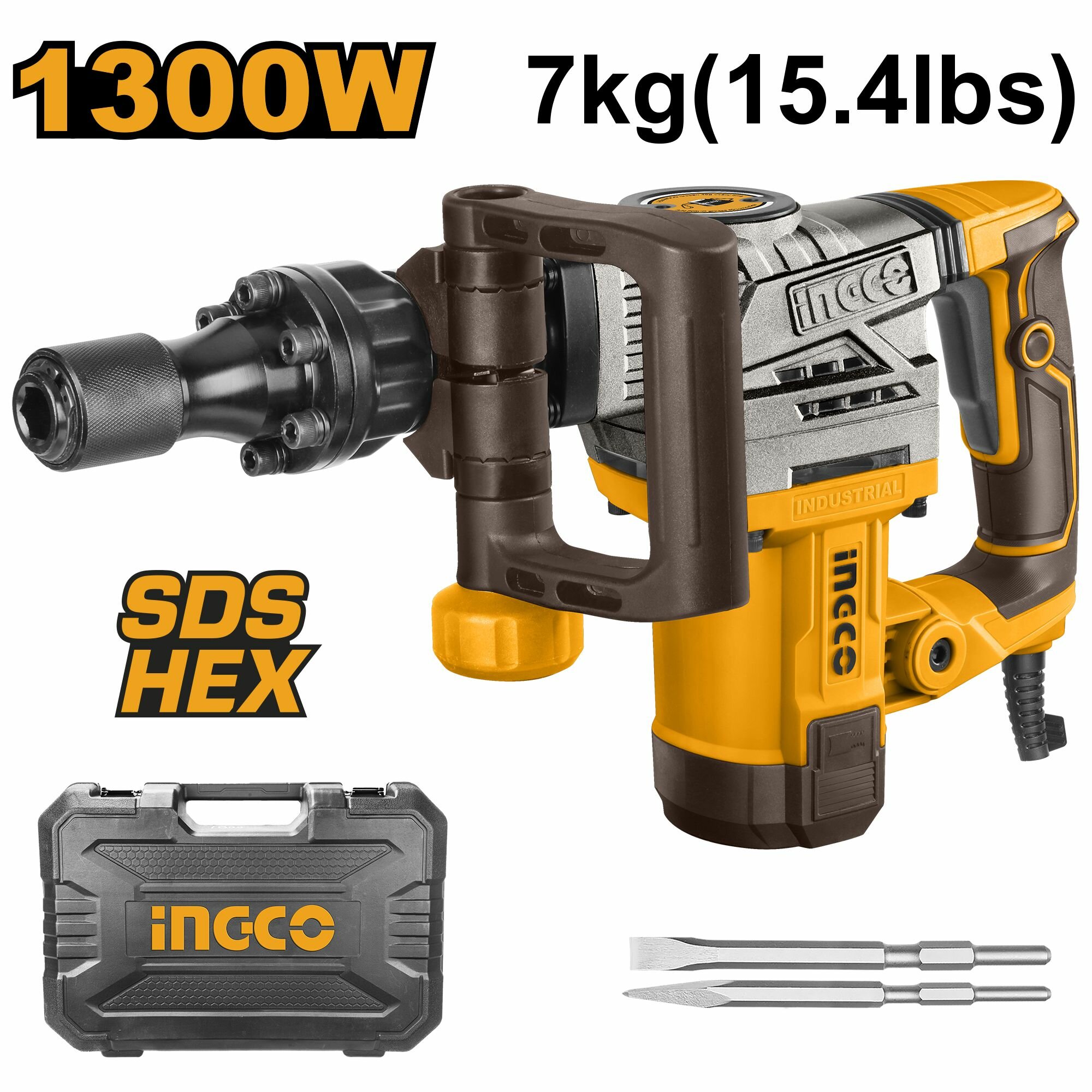 Отбойный молоток 1300 Вт 20 Дж INGCO PDB130018 INDUSTRIAL